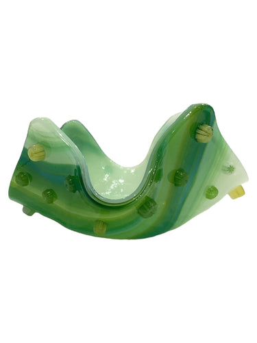 Votive/Small Cup Holder - Green with Flowers