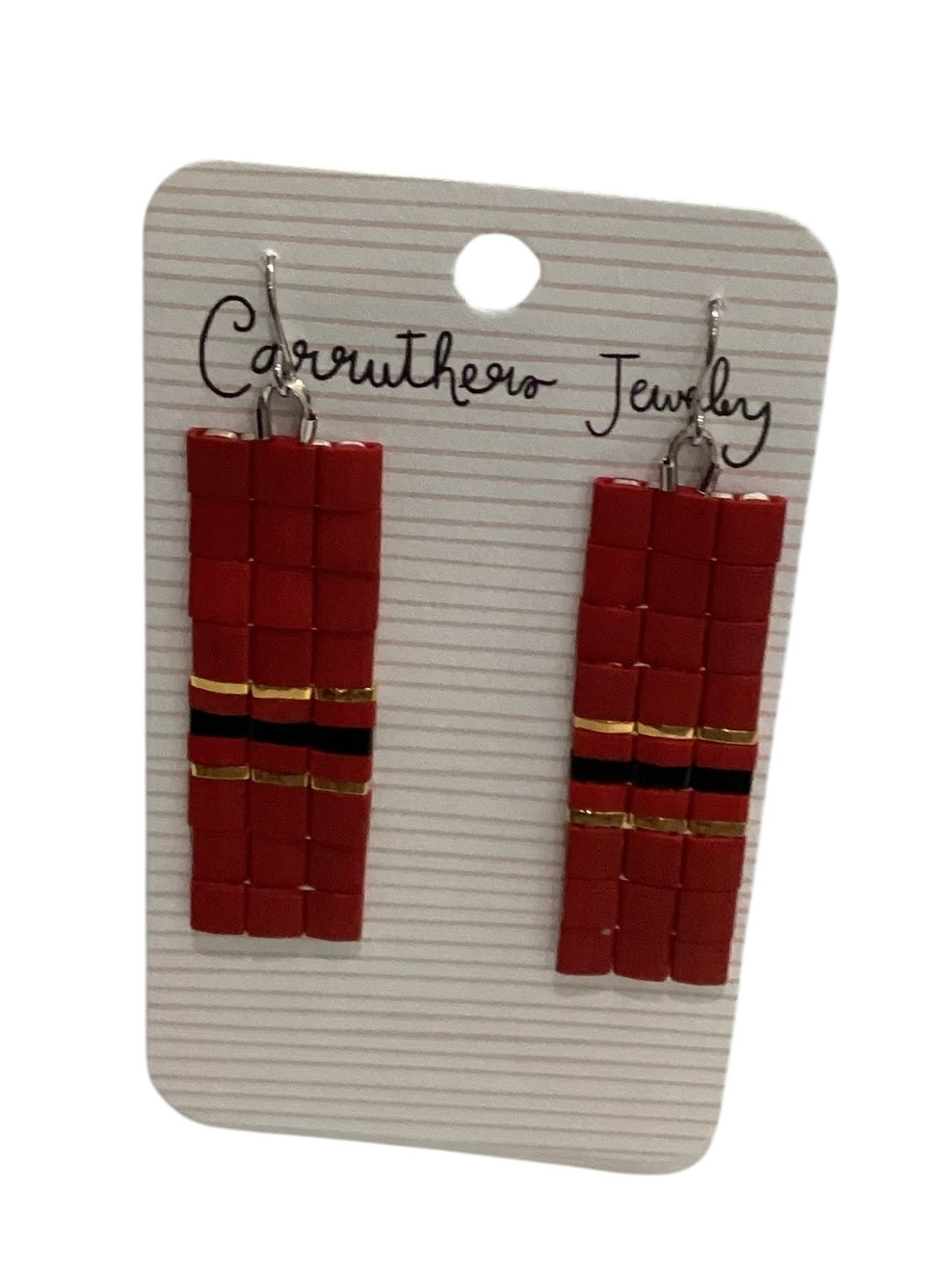 Red + Black Tile Earrings