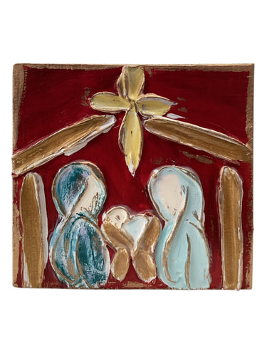 Small Nativity Scene - Red