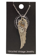 Steampunk Movement Necklace with Wings