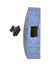Raku Fired Blue 1/2 Circle