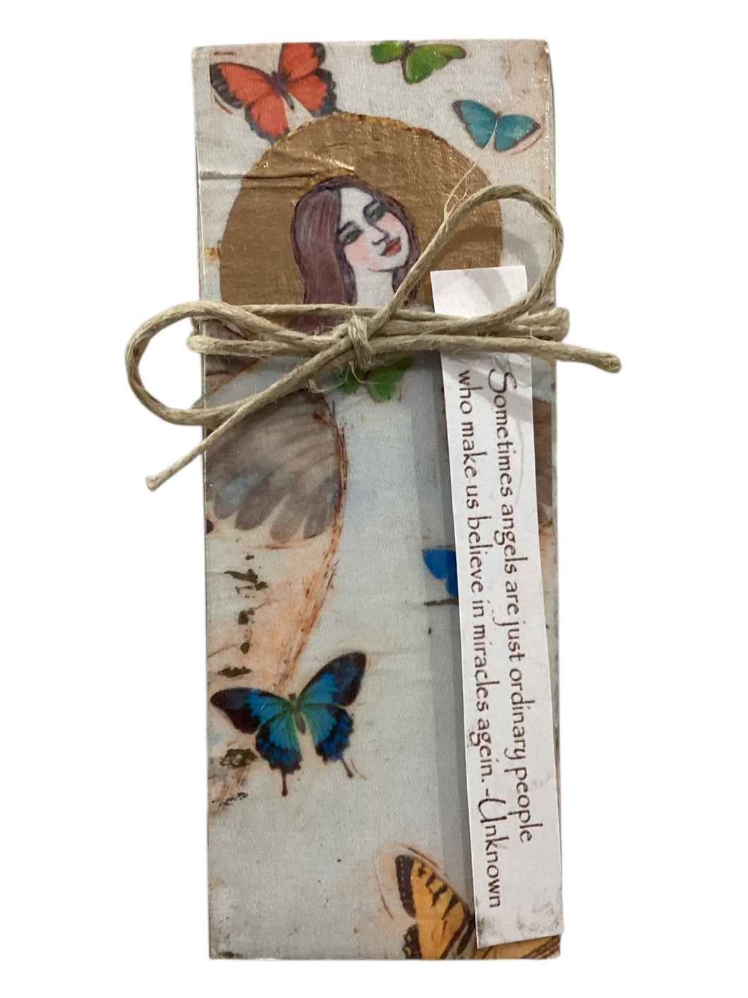 Small Wood Block Angel