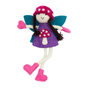 Mushroom Bonnet Tooth Fairy Pillow Brunette Hot Pink