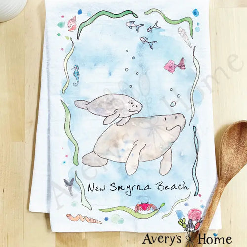 Manatee Mom & Baby Tea Towel - NSB