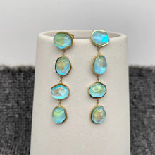 IrregularBlue Acrylic Earrings - 18k Gold Stainless Steel