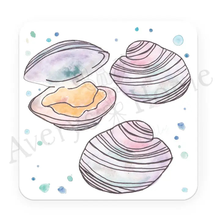 Water Absorbent Stone Coaster - Clam