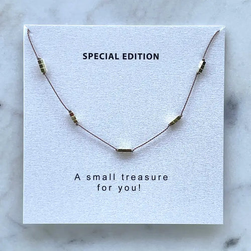 Gold Cubes Knotted Necklace - Special Edition