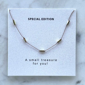 Gold Cubes Knotted Necklace - Special Edition