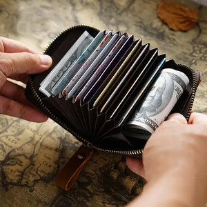 Geniune Leather Credit Card Holder/Wallet - Brown
