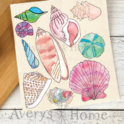 Sea Shells Swedish Dishcloth
