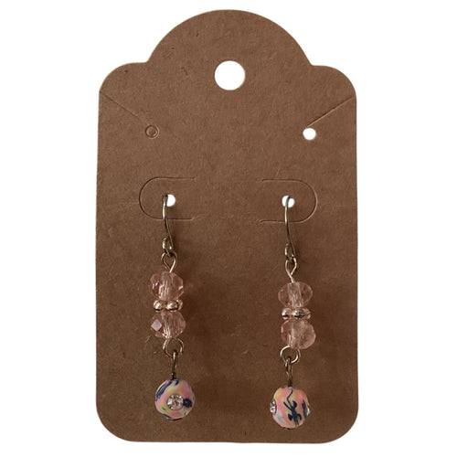 Vintage Earrings - Pink Beads