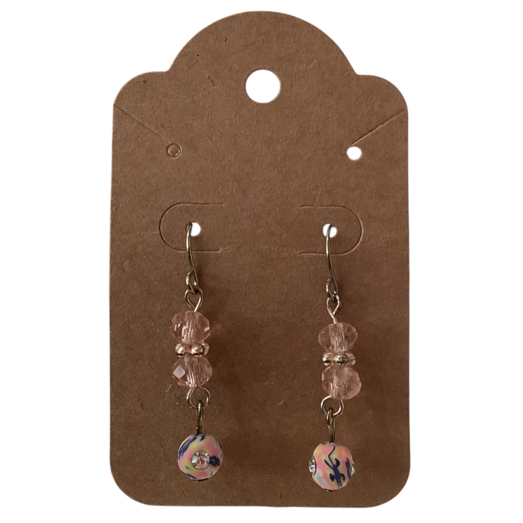 Vintage Earrings - Pink Beads