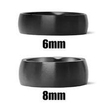 Black Matte Stainless Steel Ring 6mm - Size 11