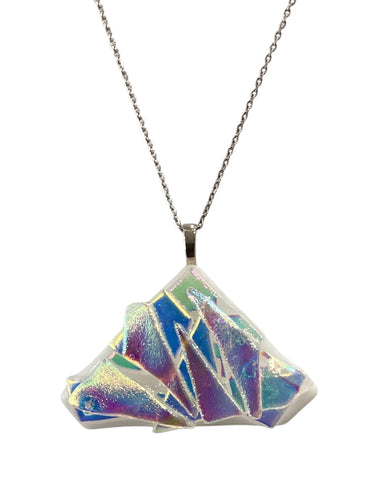 Clear Dichroic on White Necklace