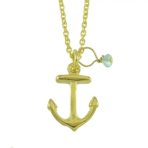 Sunshine & Saltwater Anchor Necklace - Gold Plated Sterling