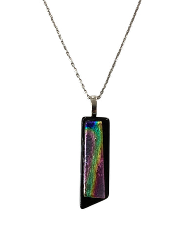 Dichro Multi-Color on Black Necklace