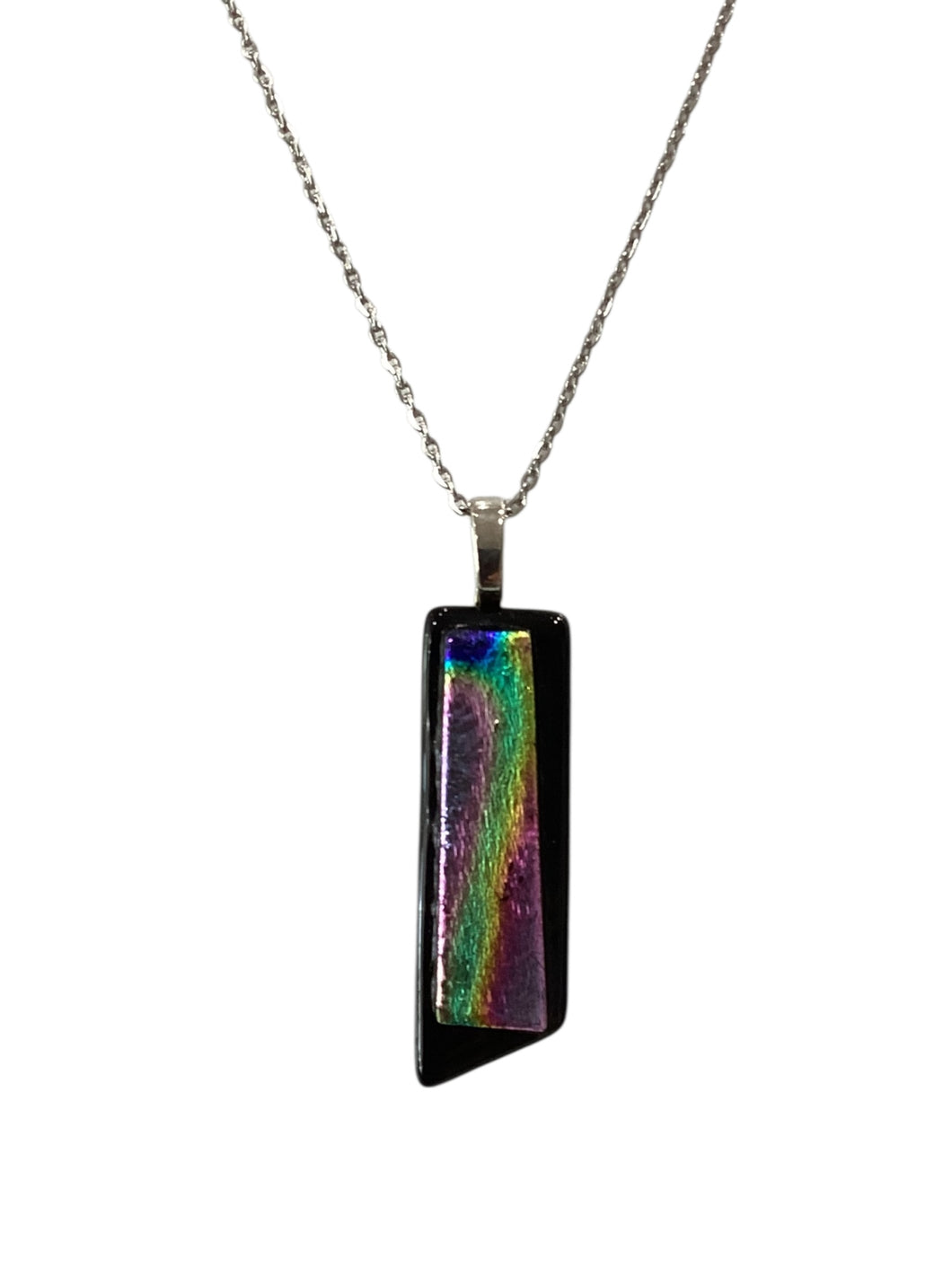 Dichro Multi-Color on Black Necklace