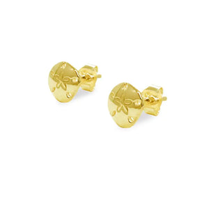 Sand Dollar Studs Earrings - Gold Plated Sterling Silver