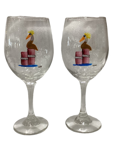 Stemmed Wine Glass Set - Pelican