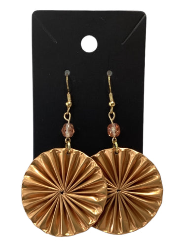 Gold Round Earrings