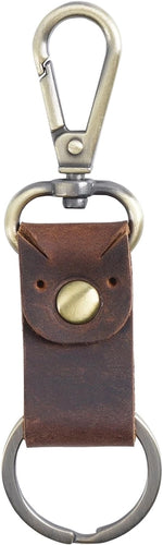 Genuine Leather Keychain - Dark Brown