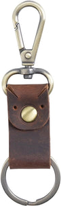 Genuine Leather Keychain - Dark Brown