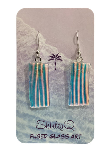 Clear Dichro Dangle Earrings