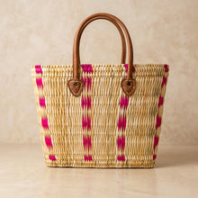 Striped Moroccan Tote with Leather Handles - 3 Colors