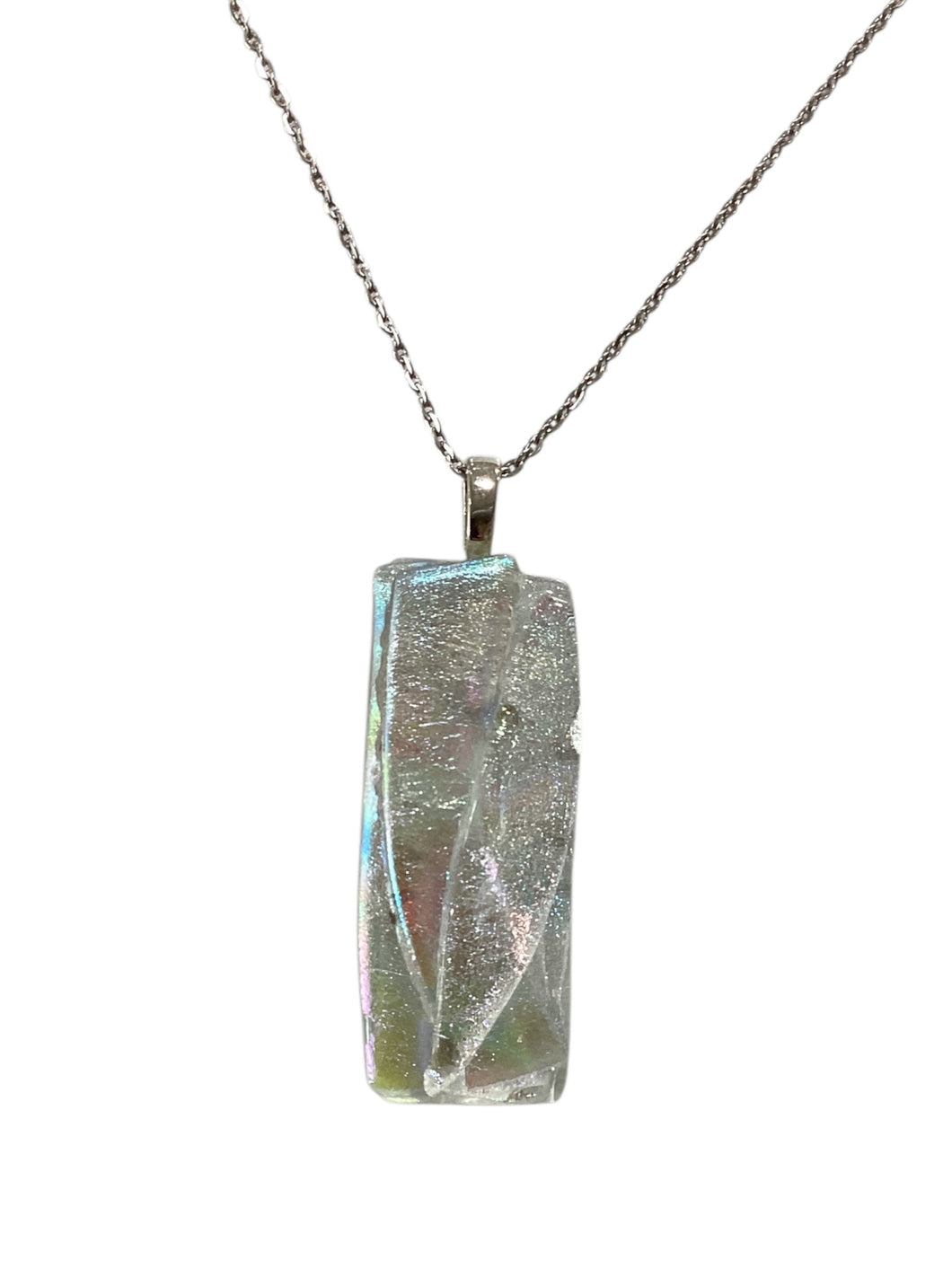 Clear Dichroic on Clear Necklace