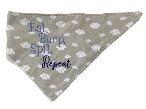 Triangle Bib - Eat, Burp, Spit. Repeat.