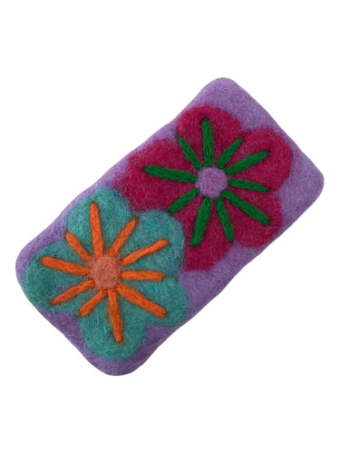 Felted Flower Eyeglass Holder - Lilac