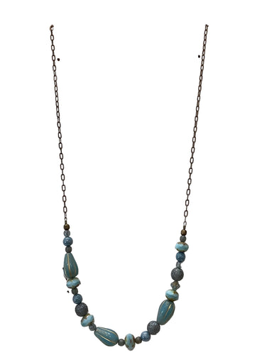 Turquoise & Gold Necklace - 20