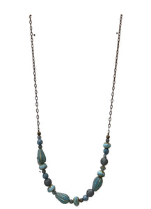Turquoise & Gold Necklace - 20"