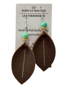 Layla Leaf Earrings - Brown