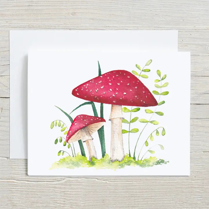 Red Mushrooms Greeting Card