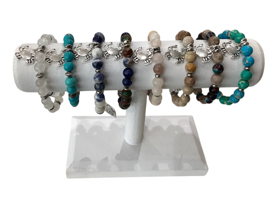 Beaded Bracelet - Crab Charm (Smooth)
