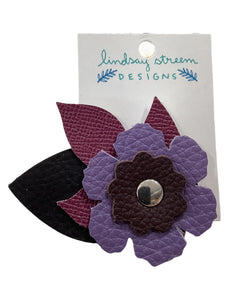 Leather Flower Brooch