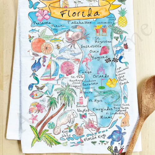 Florida State Map - Kitchen Towel