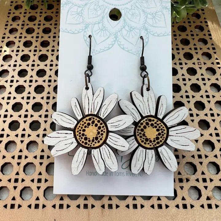 Daisy Earrings - White