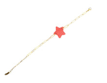 Goldplated Paperclip Chain Bracelet - Star