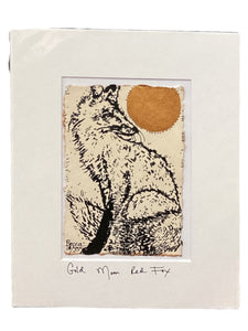 Gold Moon Red Fox - Original - 8" x 10"