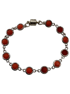 Crystal Bracelet - Silver/Coral