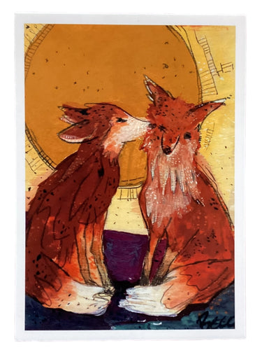 Kissy Face Foxes - Print - 5