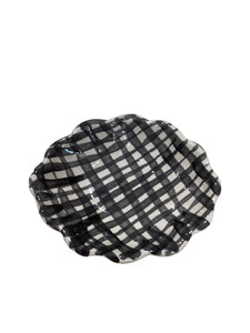 Black + White Check Dish