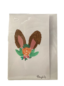 4''x6" Bunny Ears w/ Orange Flowers Postcard