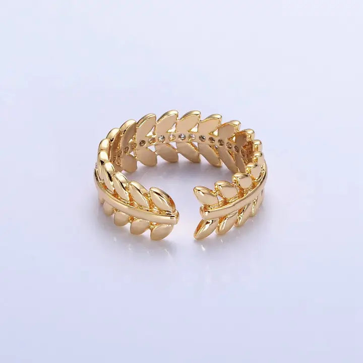 16K Gold Filled Paddy Wheat Band Ring