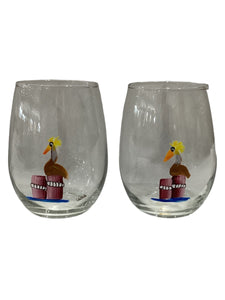 Stemless Wine Glass Set - Pelican
