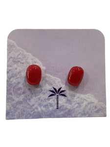 Post Earrings - Red