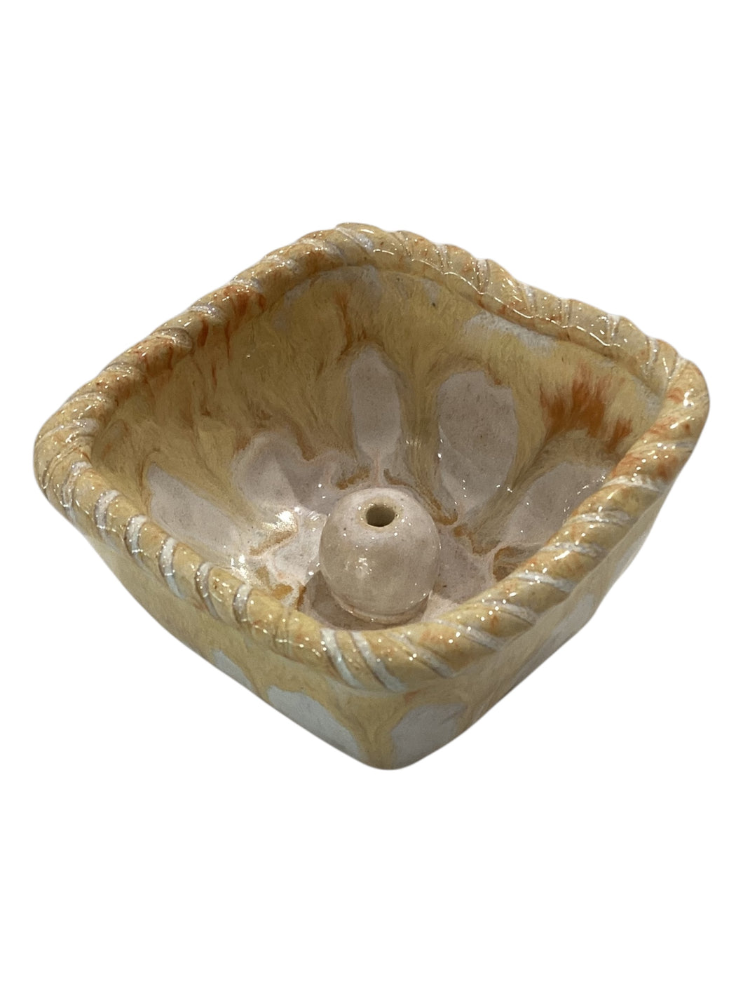 Incense Burner - Tan & White