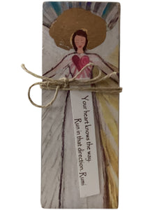 Small Wood Block Angel - Your heart knows the way. Run in that direction. – Rumi